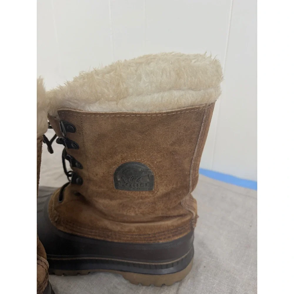 Sorel Kaufman Canada Winter Boots Brown Suede Rubber Duck Boots Mens 8